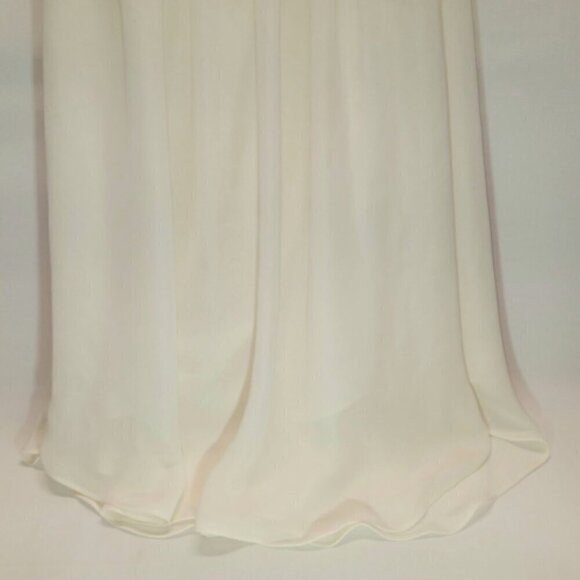 Banana Republic Ladies Size 8 Ivory Chiffon Draped Sleeveless Dress Sheer GUC - Picture 4 of 11